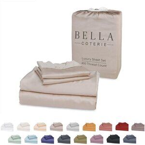 Bella Coterie Luxury Bamboo Queen Size Sheet Set | 100% Organically Grown